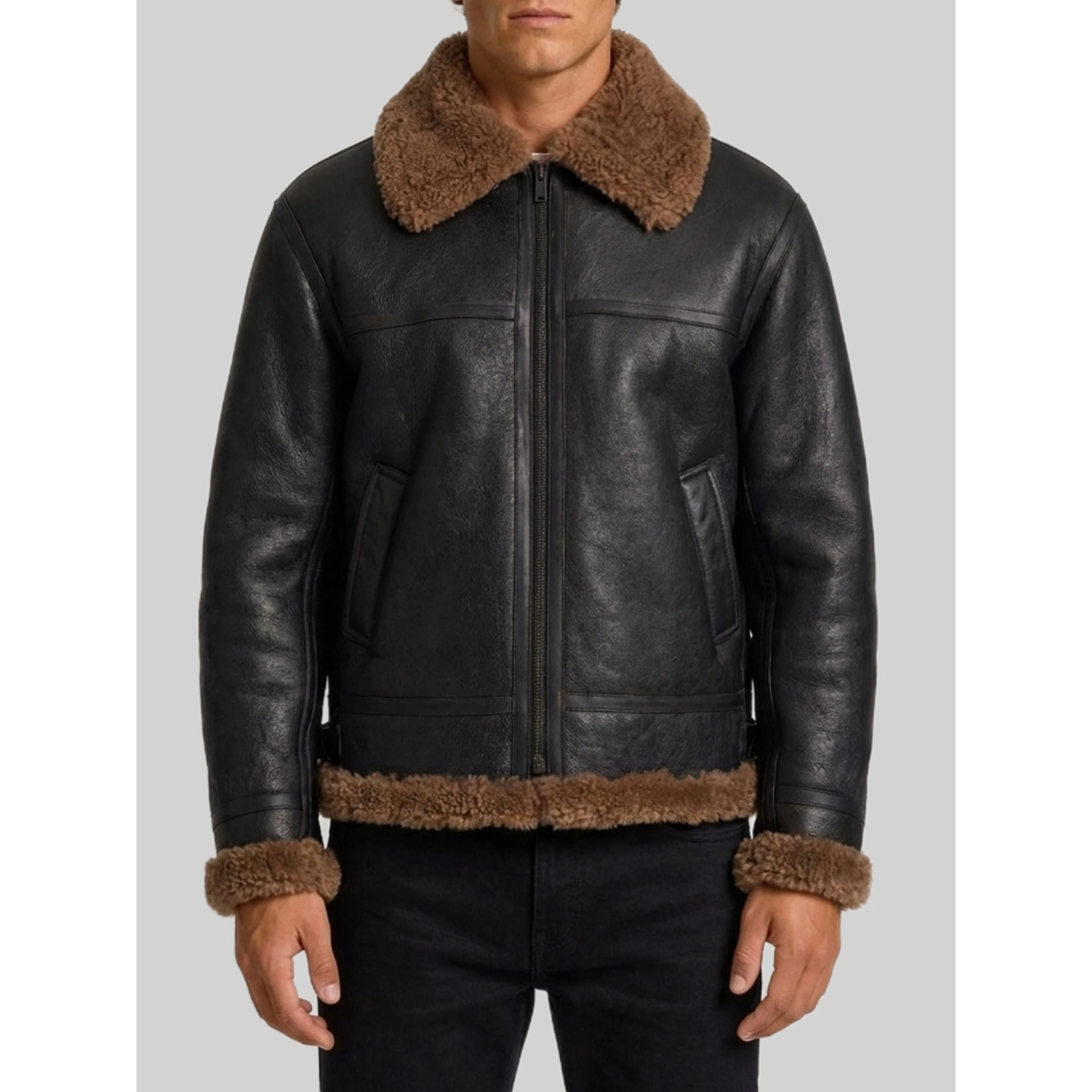 Shearling biker jacket