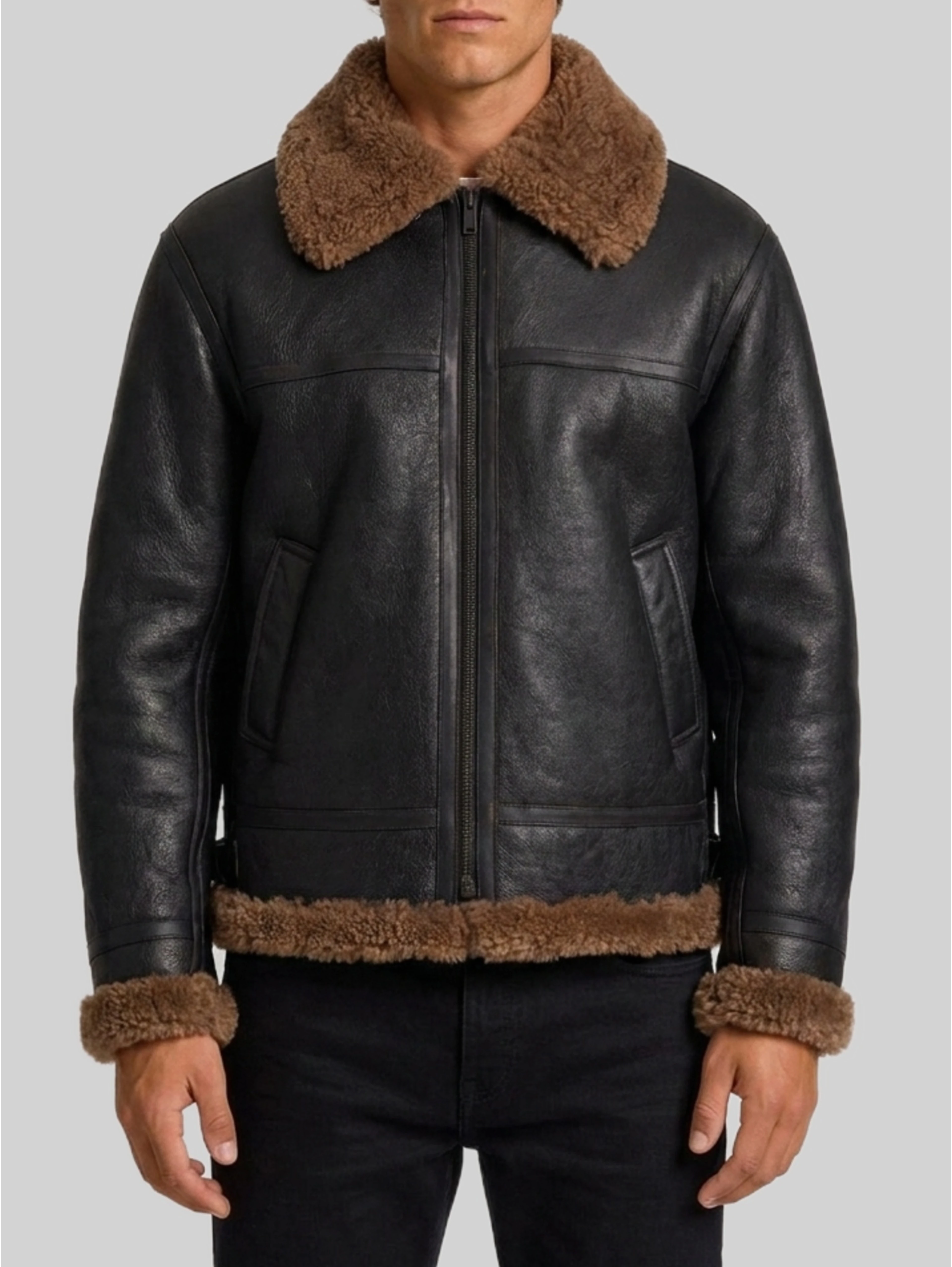 Shearling biker jacket