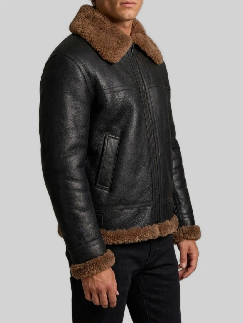Shearling biker jacket