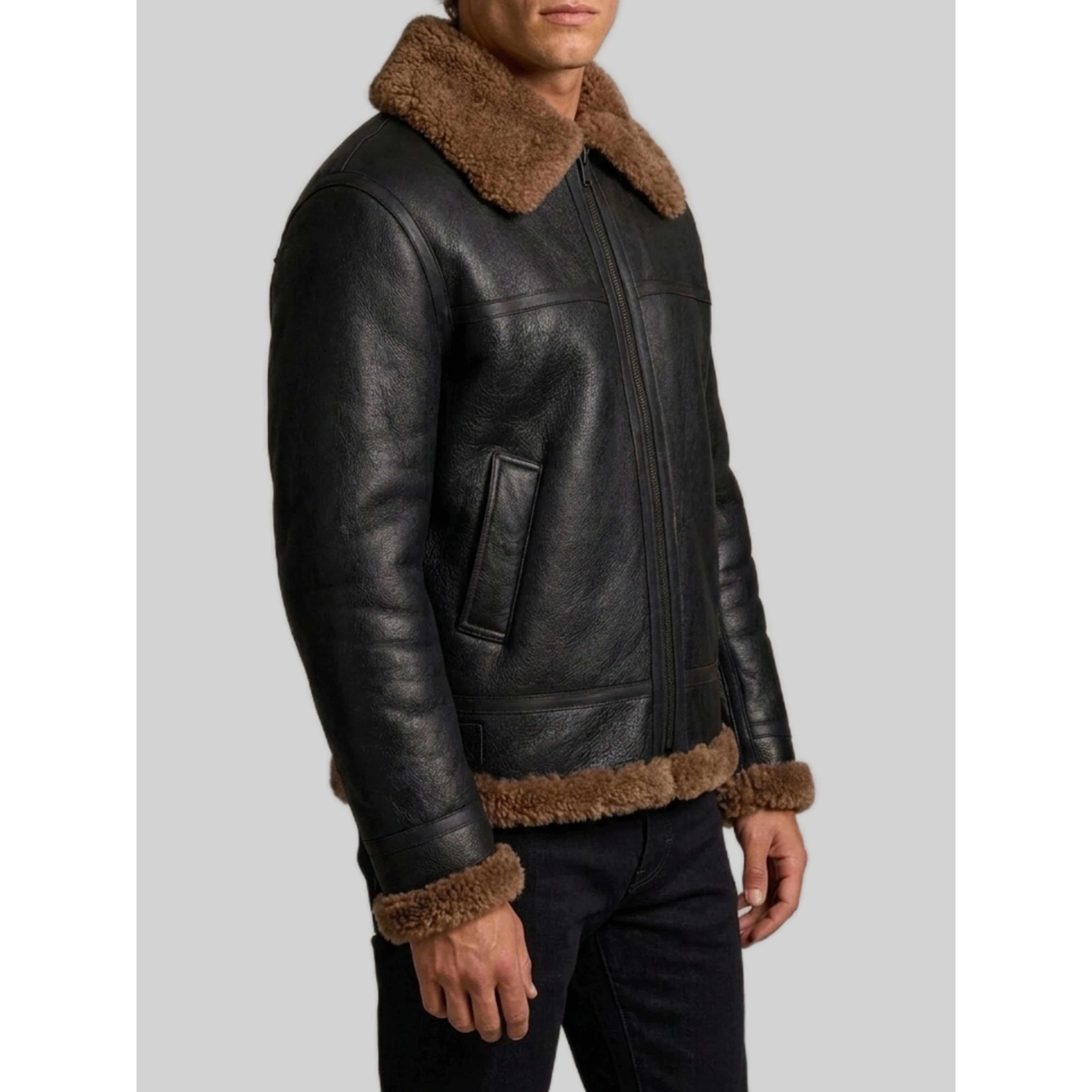 Shearling biker jacket