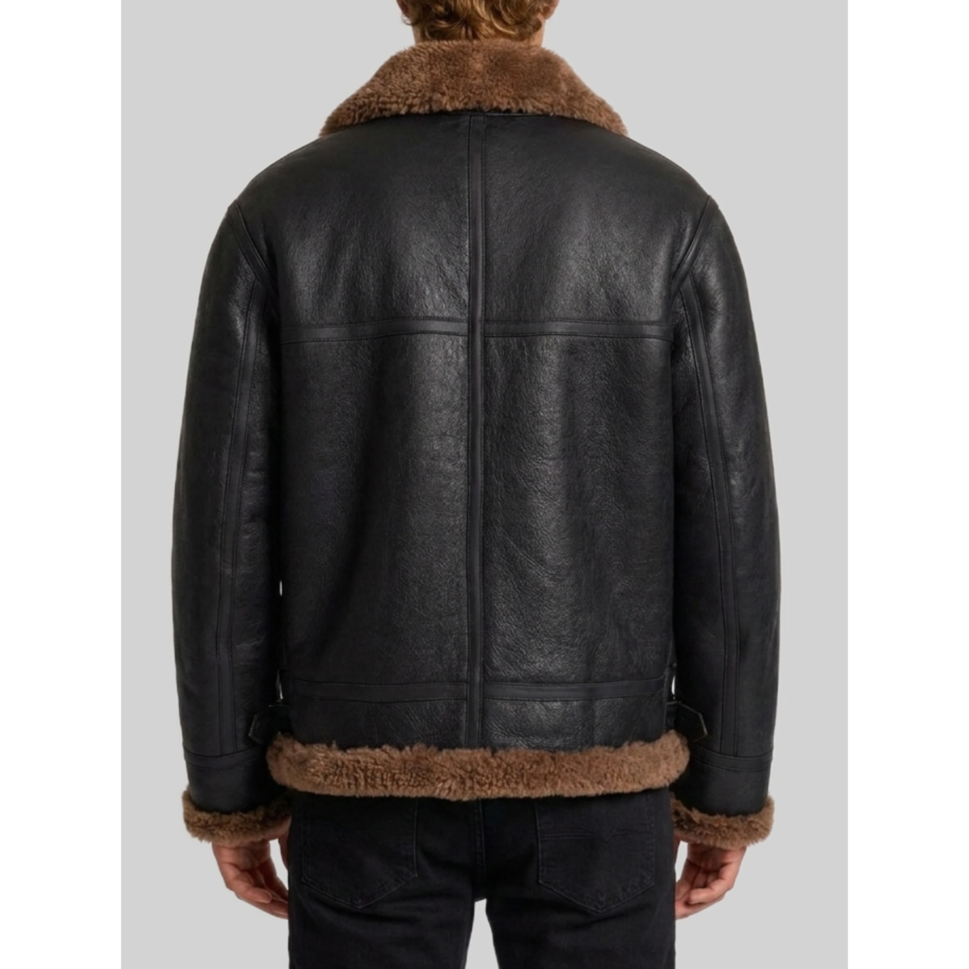 Shearling biker jacket