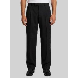 Fluid trousers in wool flannel