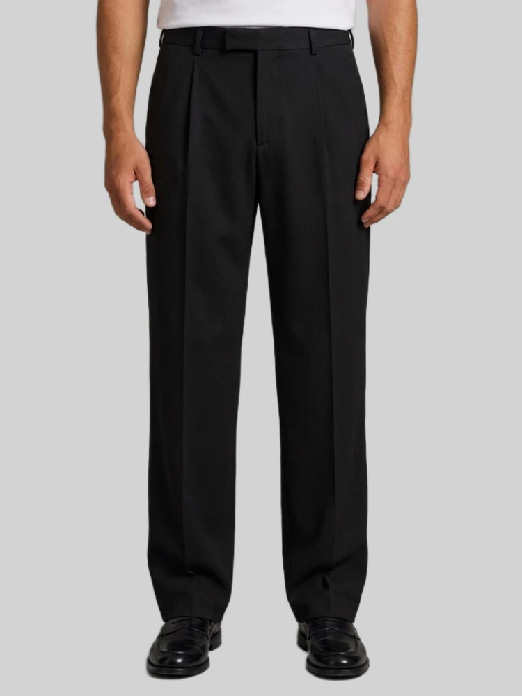 Fluid trousers in wool flannel