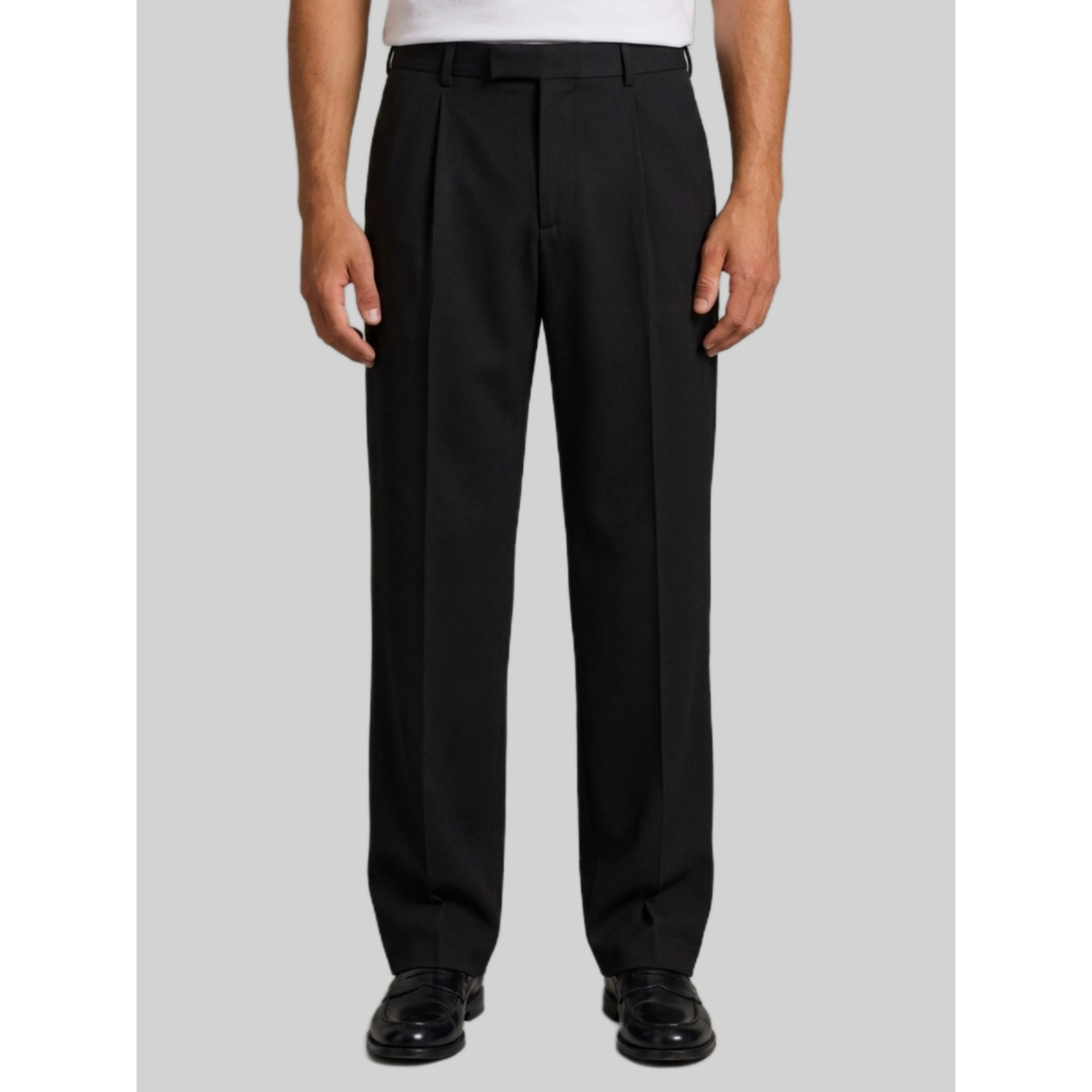 Fluid trousers in wool flannel