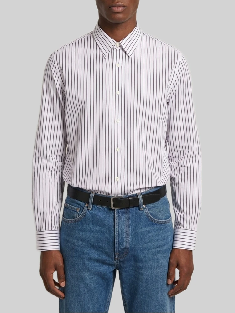 Striped cotton poplin shirt