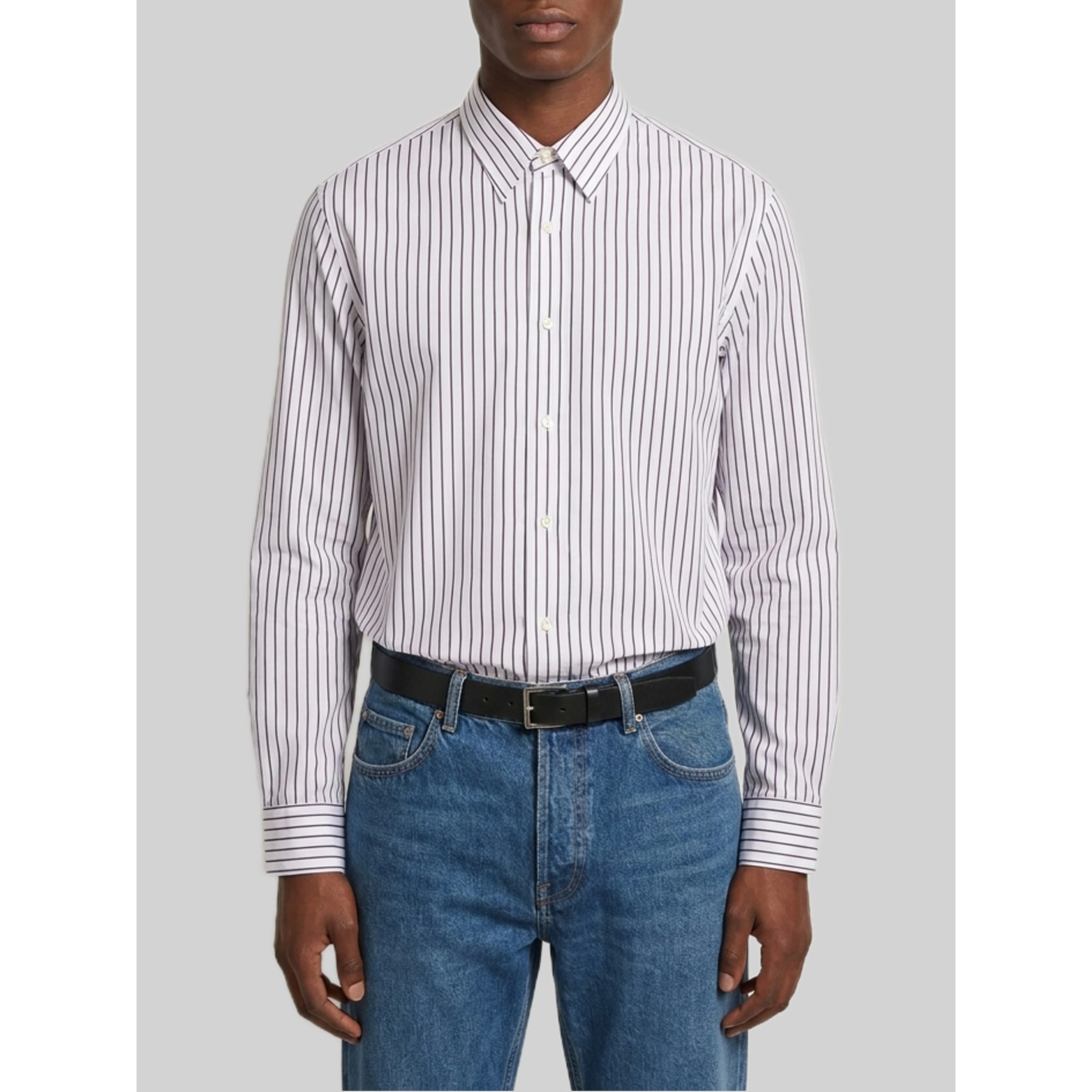 Striped cotton poplin shirt