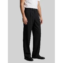 Fluid trousers in wool flannel