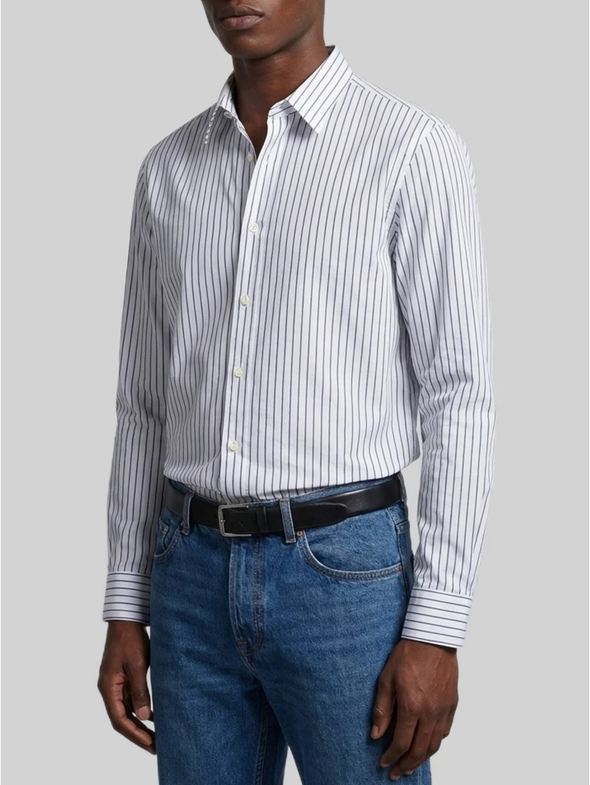Striped cotton poplin shirt