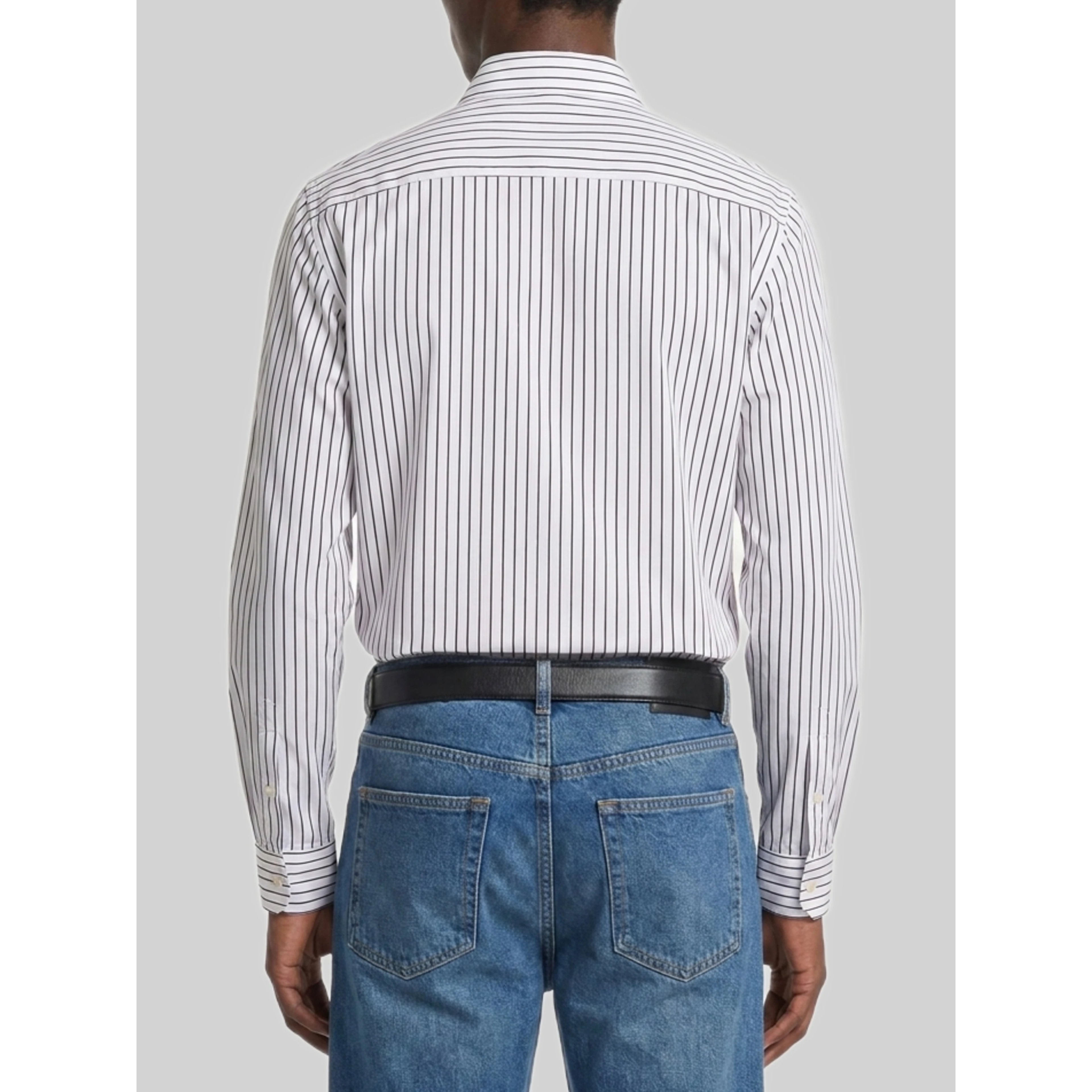 Striped cotton poplin shirt