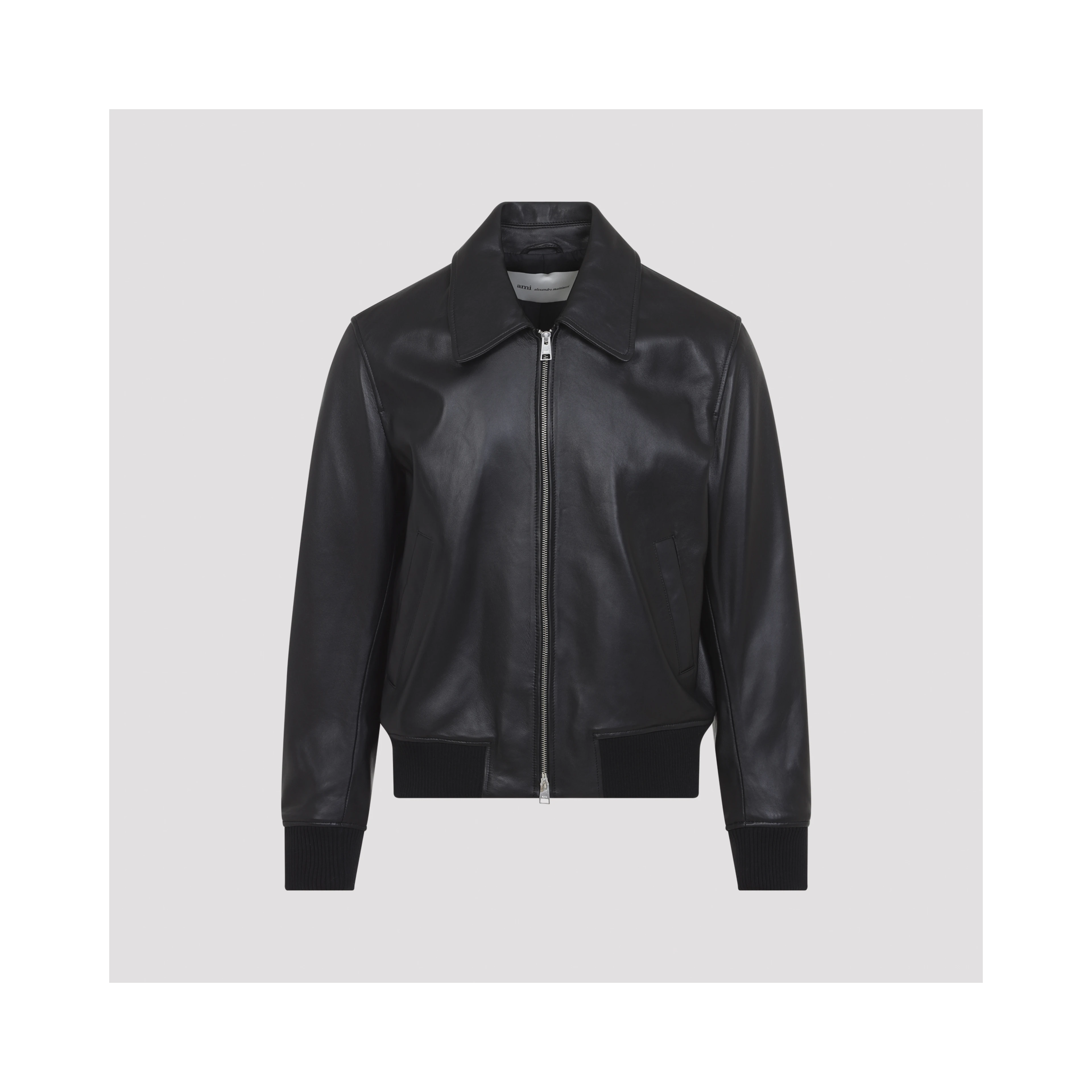 Ami Paris Zipped Leather Jacket