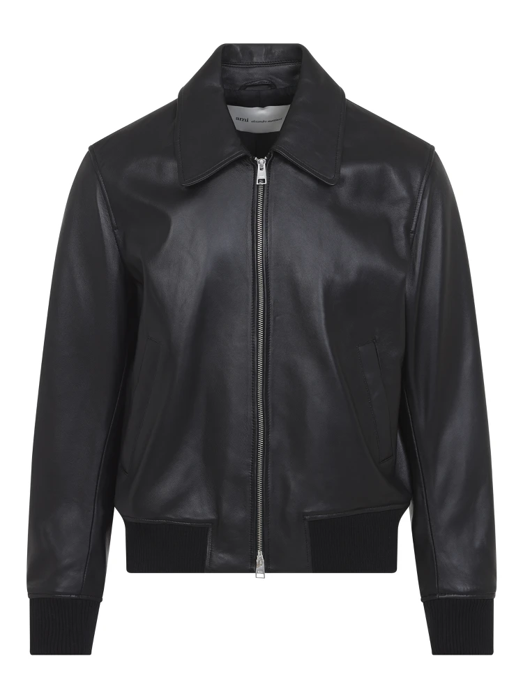 Ami Paris Zipped Leather Jacket alternative