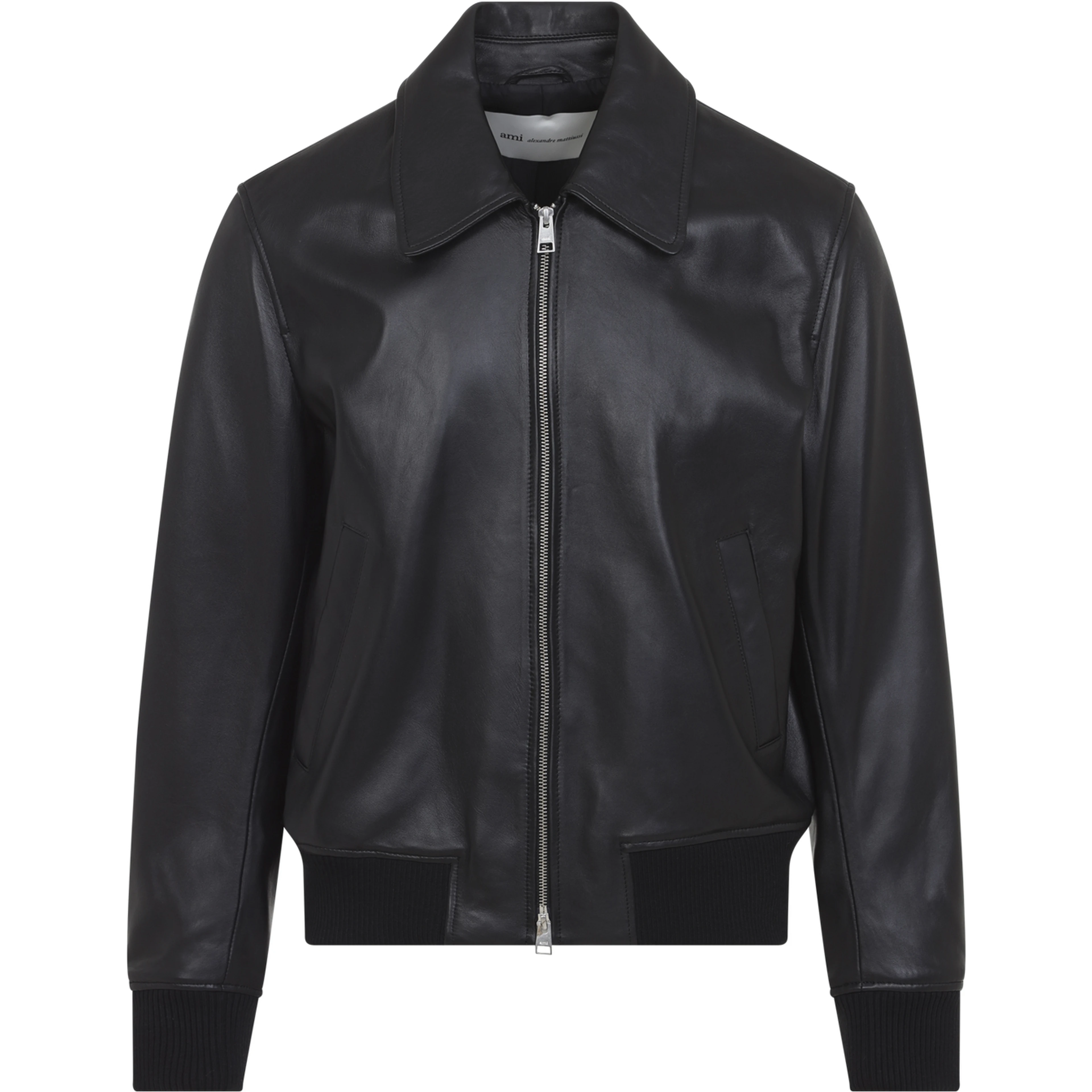 Ami Paris Zipped Leather Jacket
