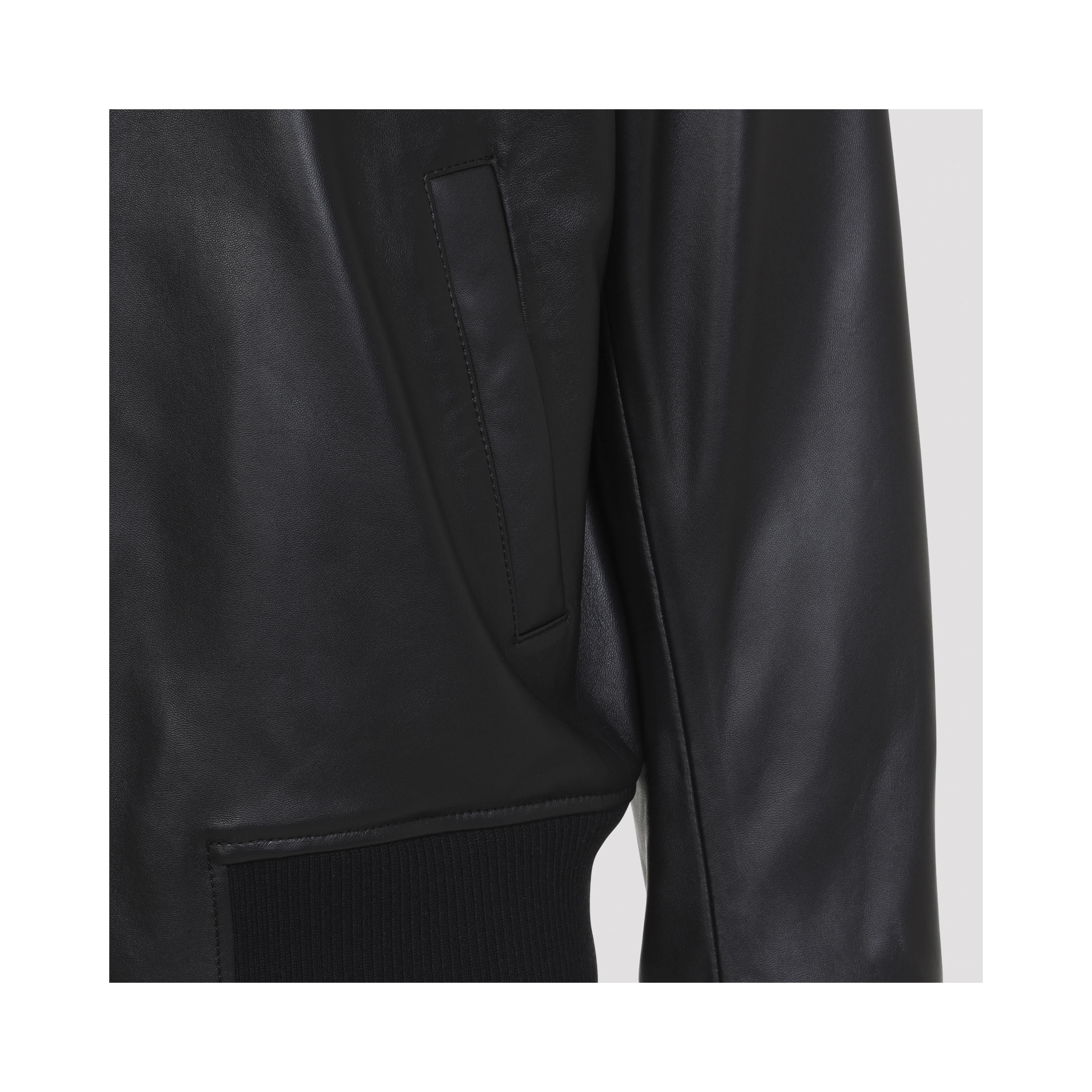 Ami Paris Zipped Leather Jacket