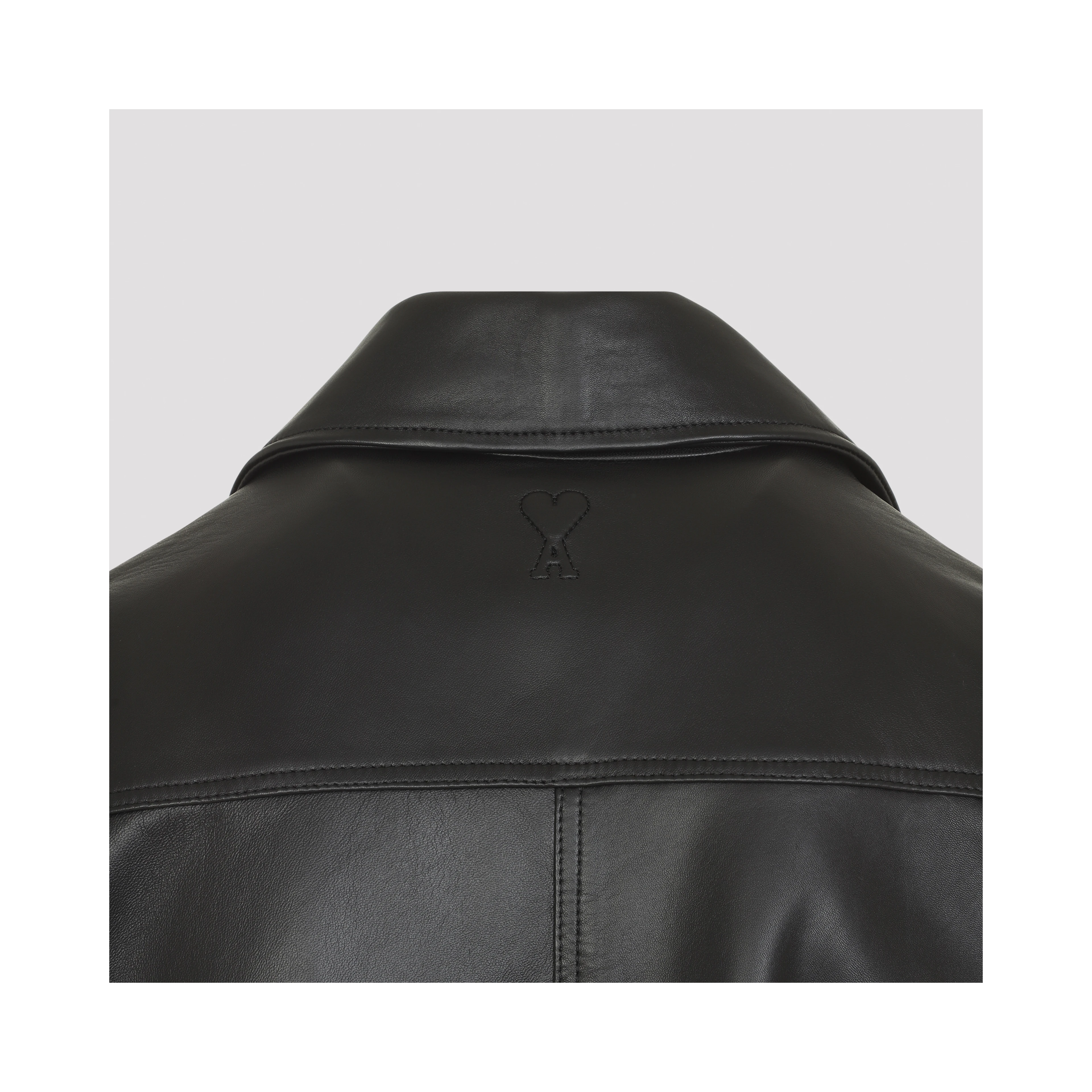 Ami Paris Zipped Leather Jacket