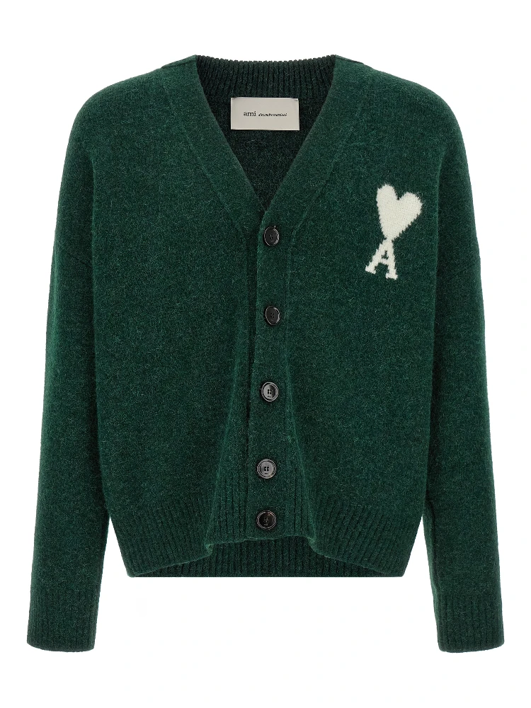 Bicolor Alpaca Leather Cardigan