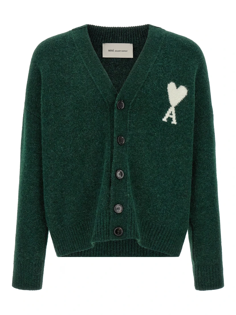 Bicolor Alpaca Leather Cardigan