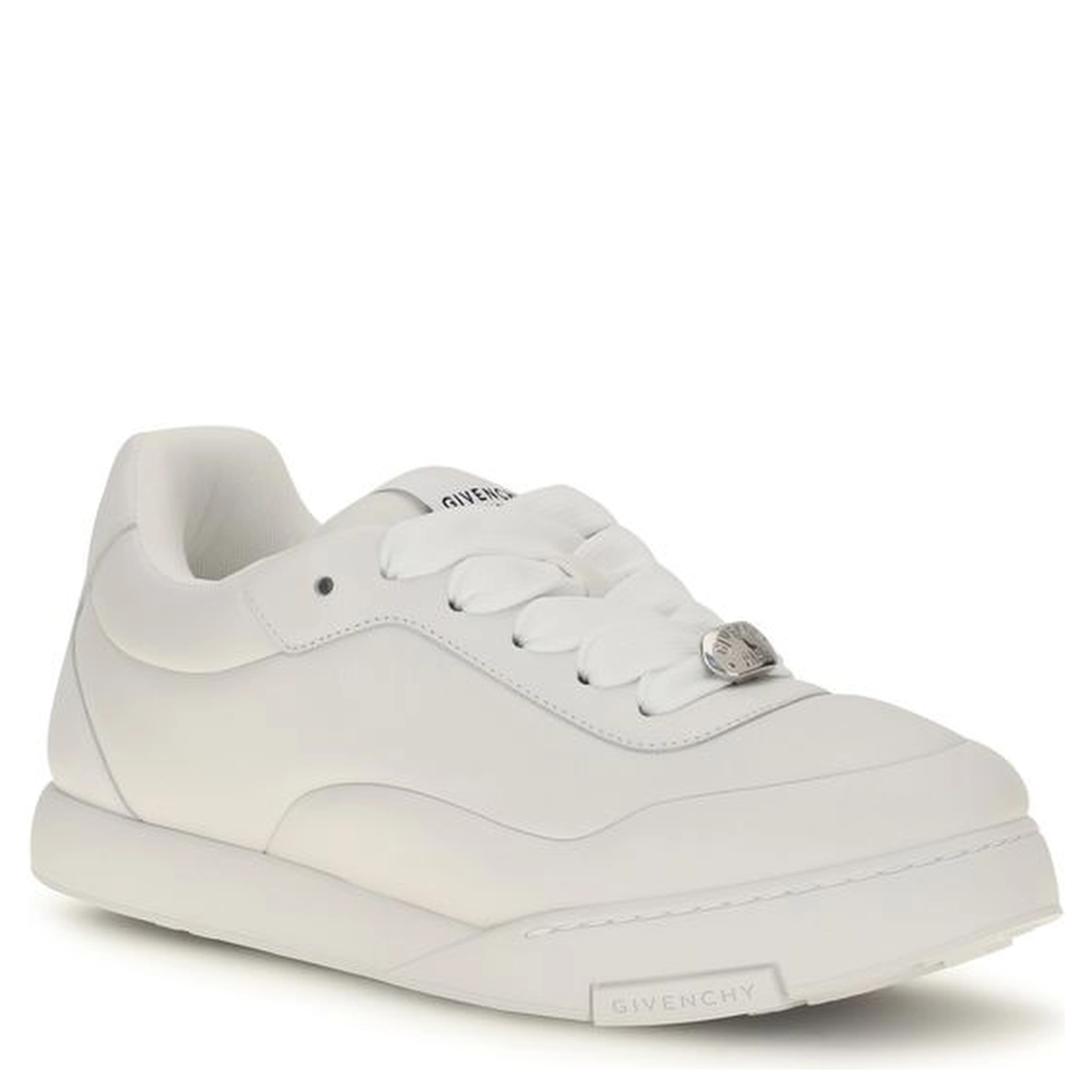 White Calf Leather Bos Taurus Sneakers