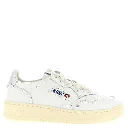 Silver Cowhide Low Top Sneakers