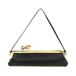 Black Lamb Leather Clutch Bag