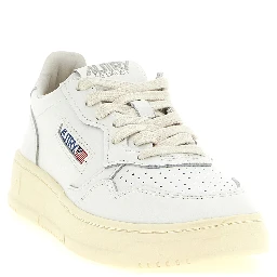 Silver Cowhide Low Top Sneakers