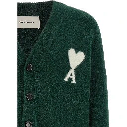 Bicolor Alpaca Leather Cardigan