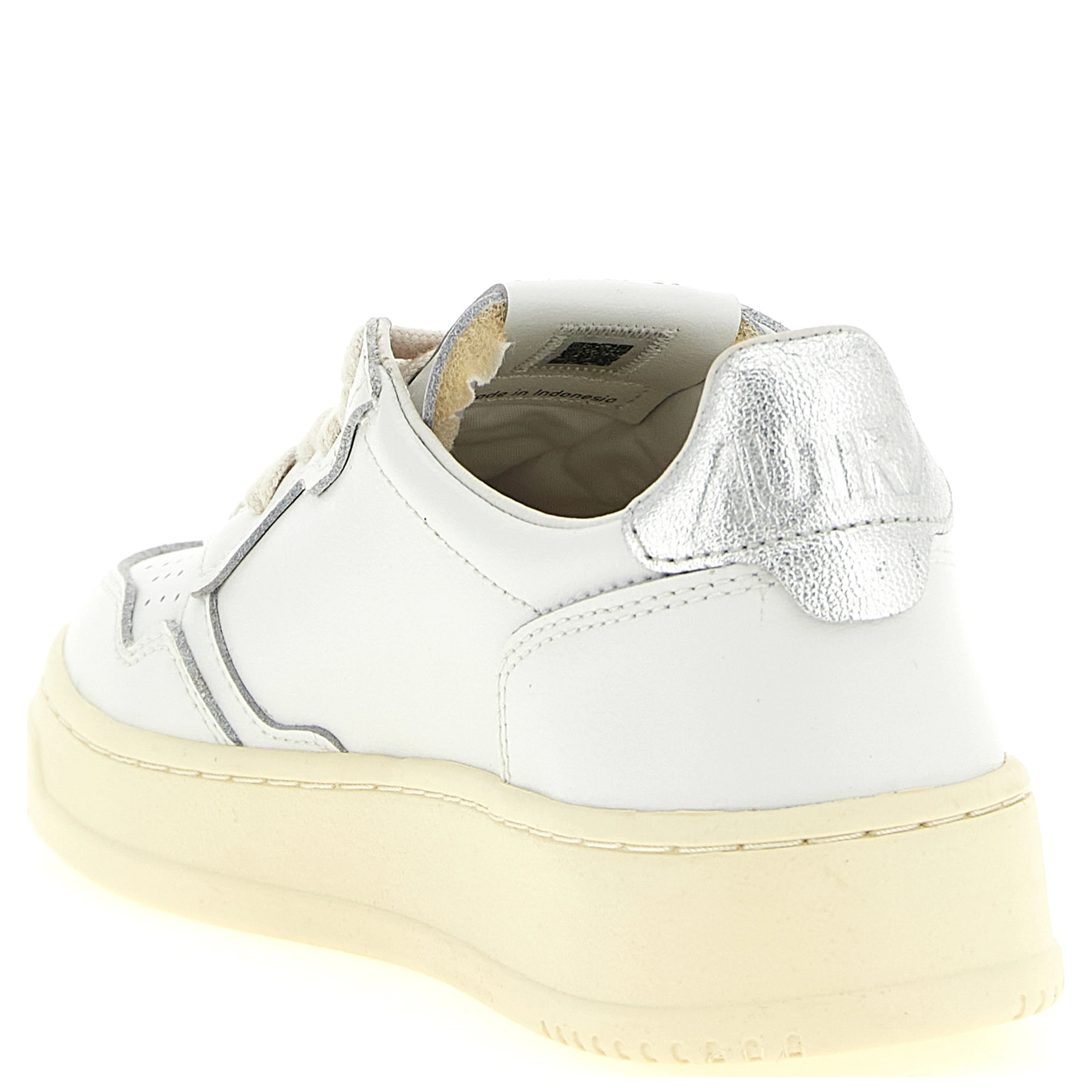 Silver Cowhide Low Top Sneakers