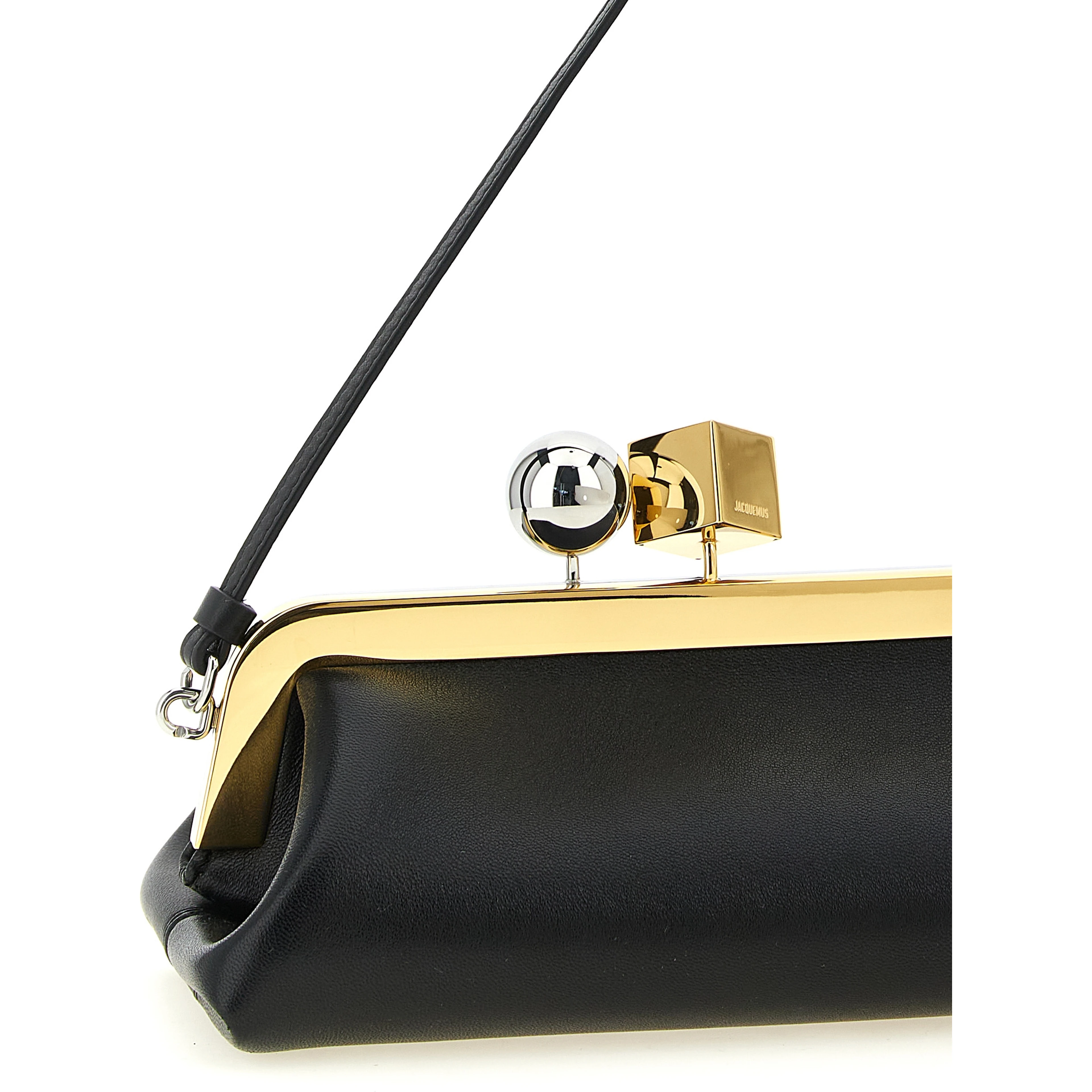 Black Lamb Leather Clutch Bag