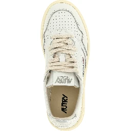 Silver Cowhide Low Top Sneakers