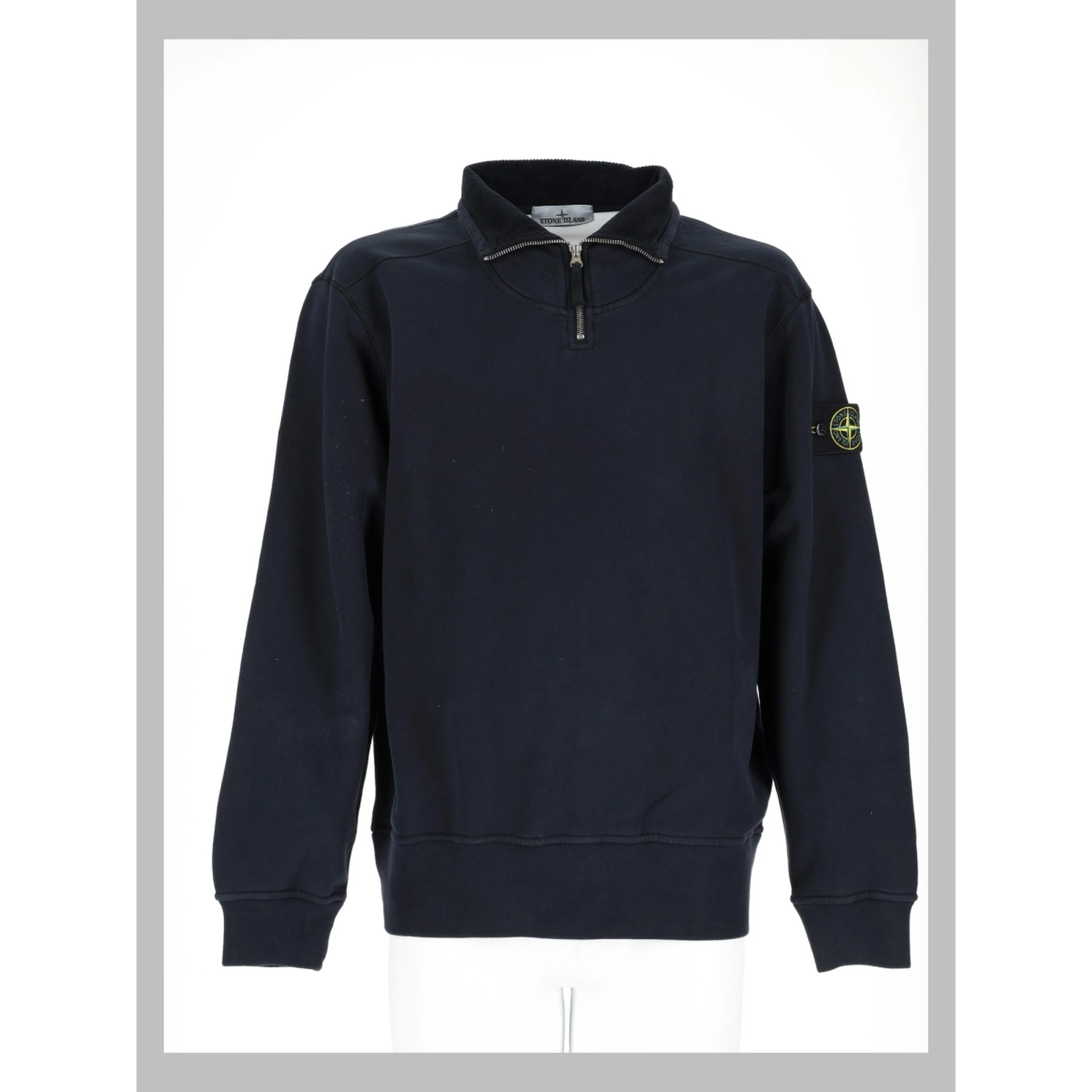 Felpa con Zip Corta e Patch Logo
