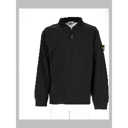 Felpa con Zip Corta e Patch Logo