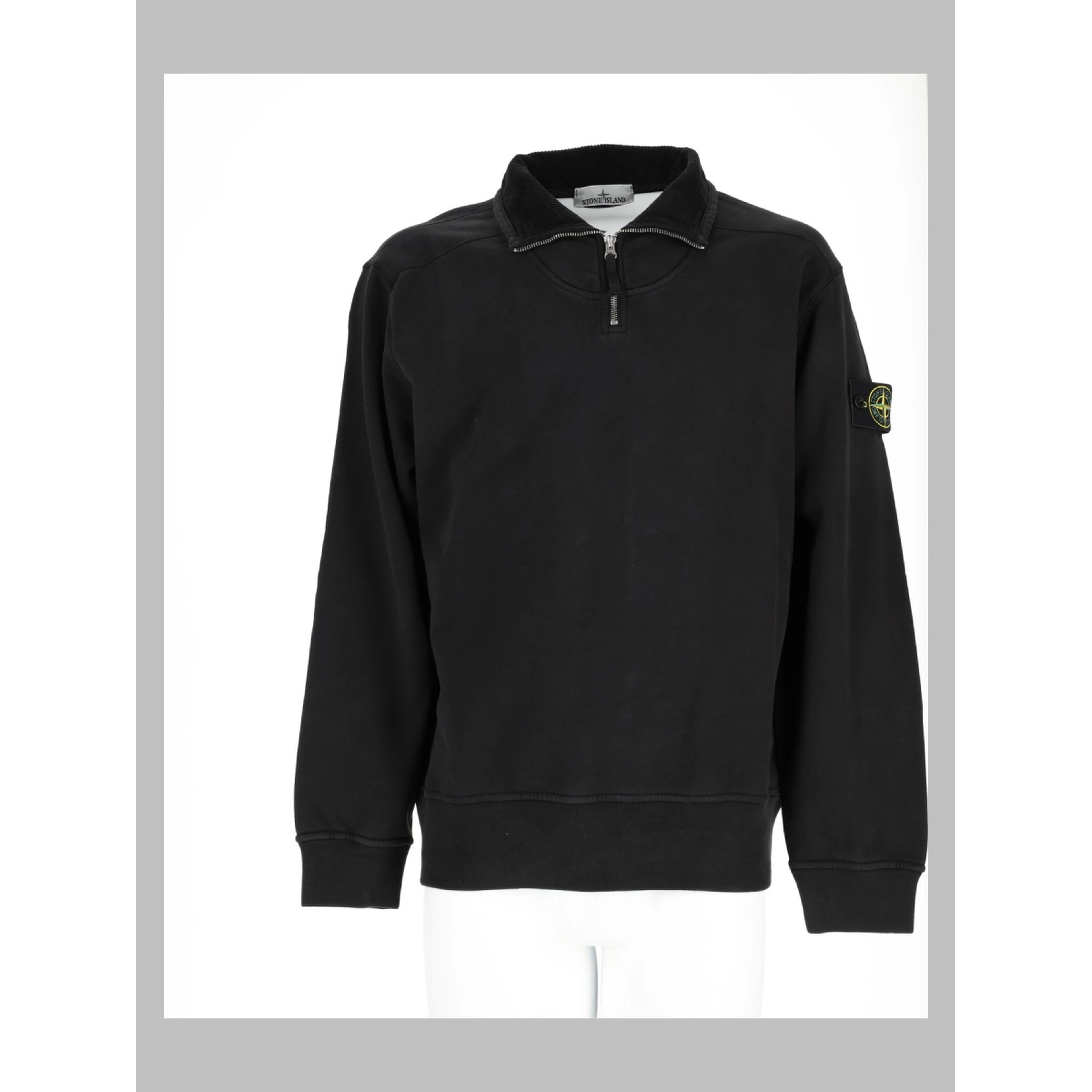Felpa con Zip Corta e Patch Logo