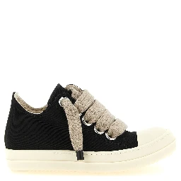 Black Cotton Low Top Sneakers