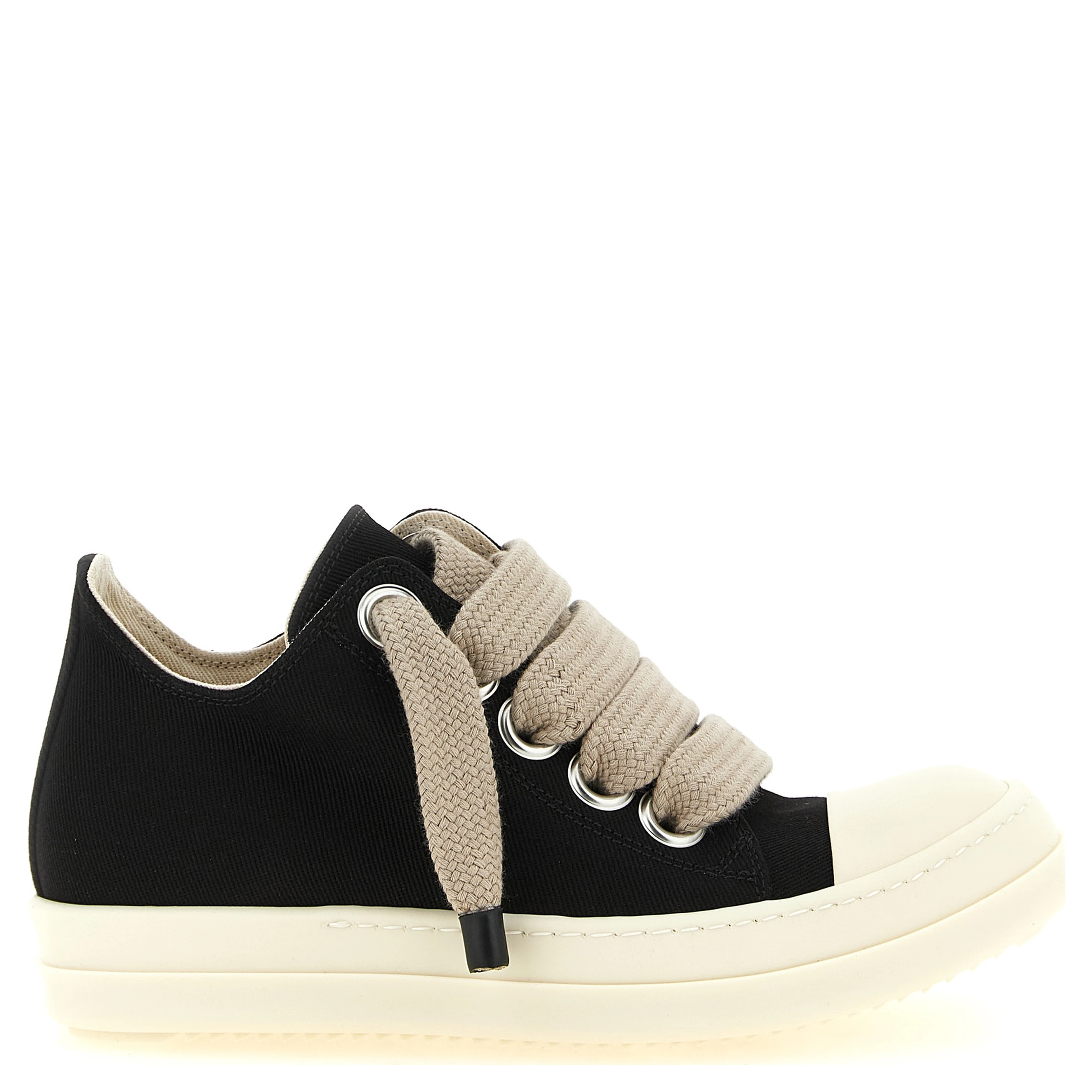 Black Cotton Low Top Sneakers