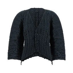 Black Polyester Cardigan