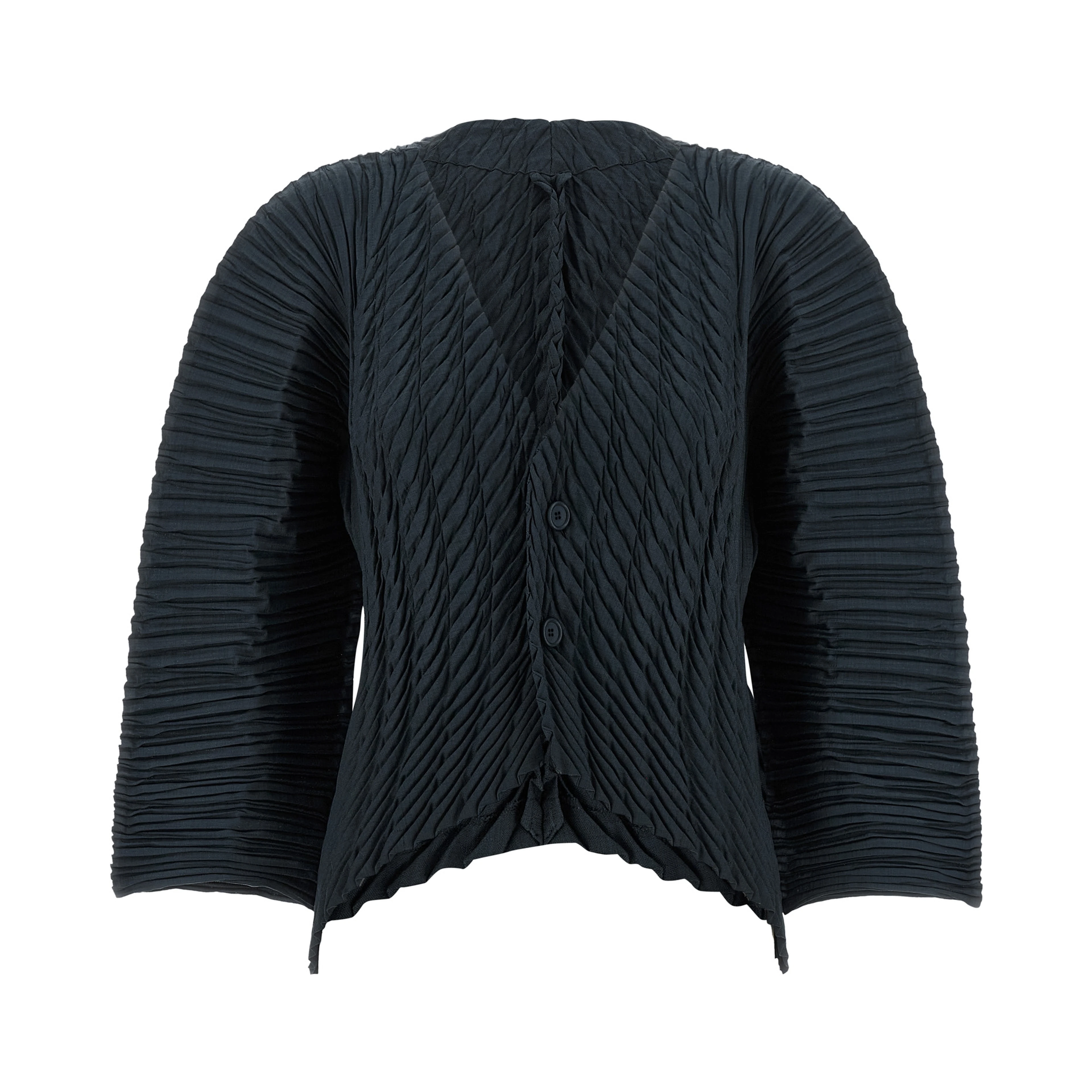 Black Polyester Cardigan
