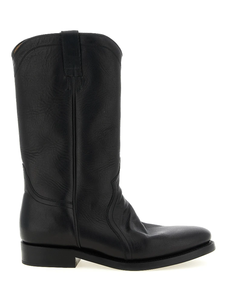Black Calfskin Over The Knee