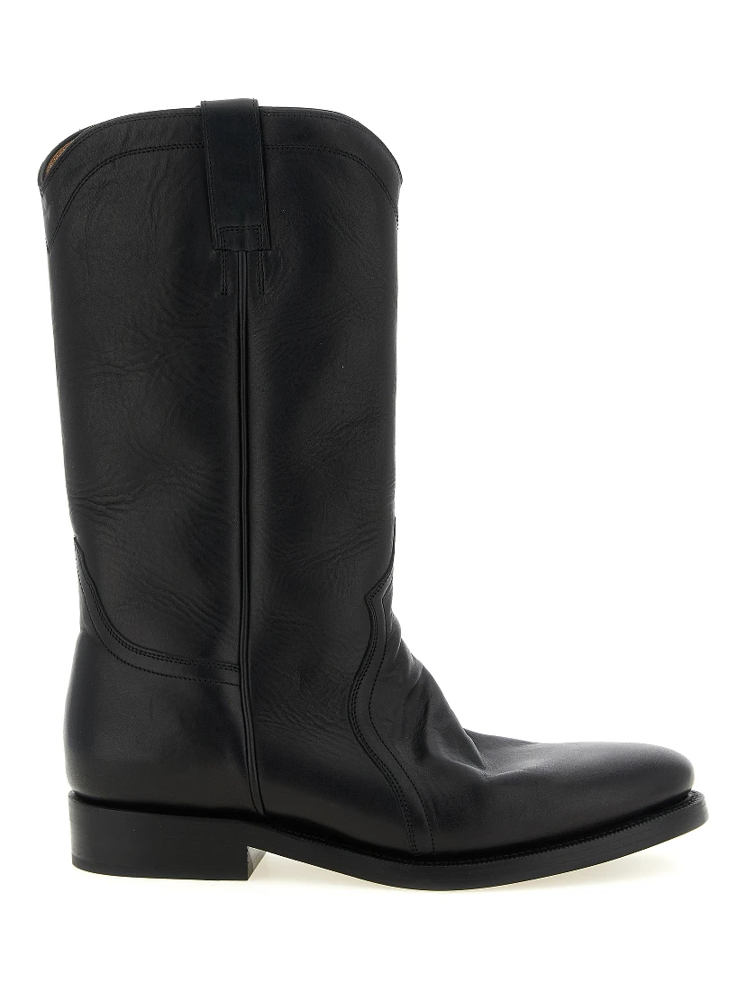 Black Calfskin Over The Knee