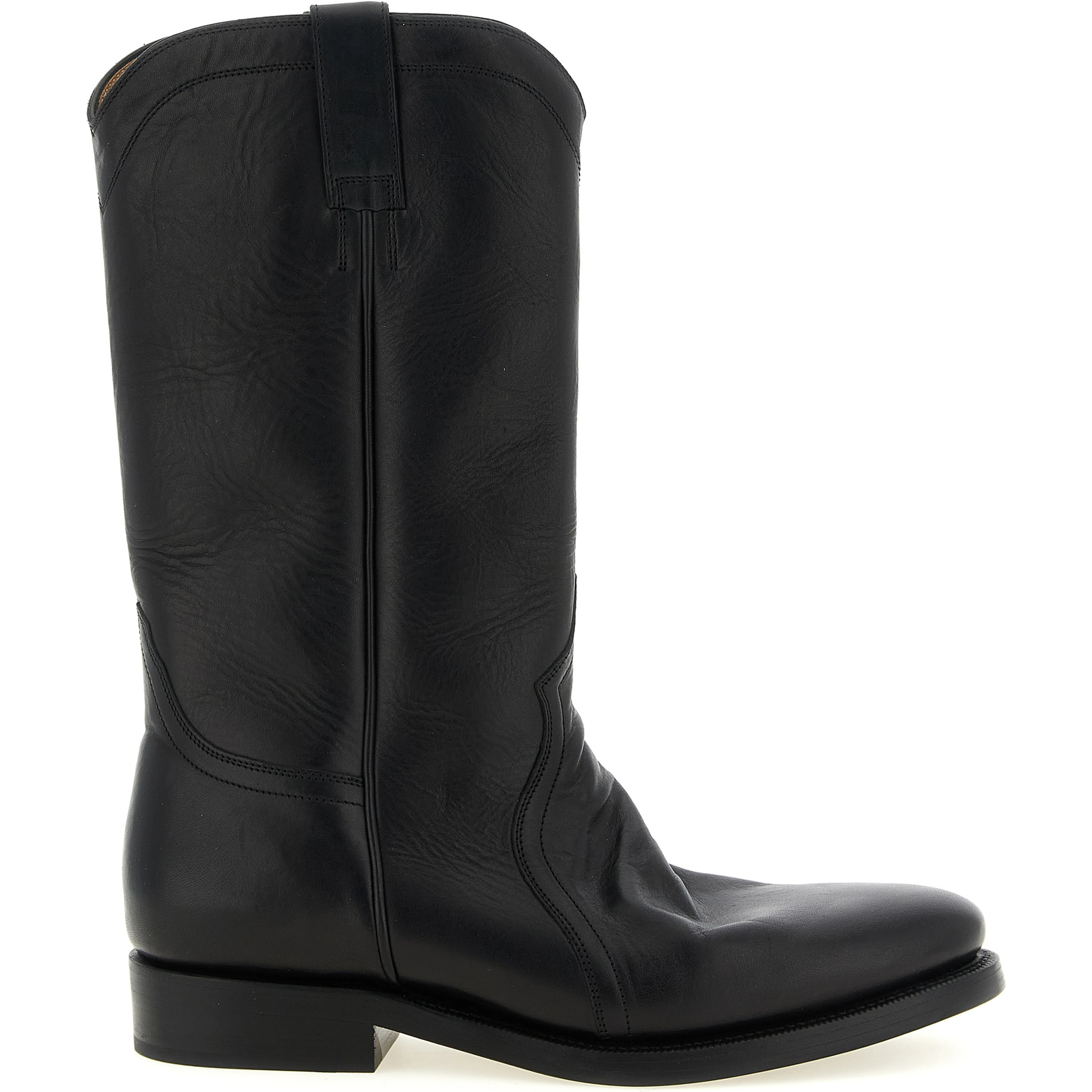 Black Calfskin Over The Knee
