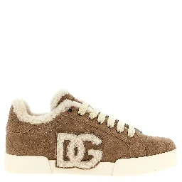 Brown Lambskin Sneakers
