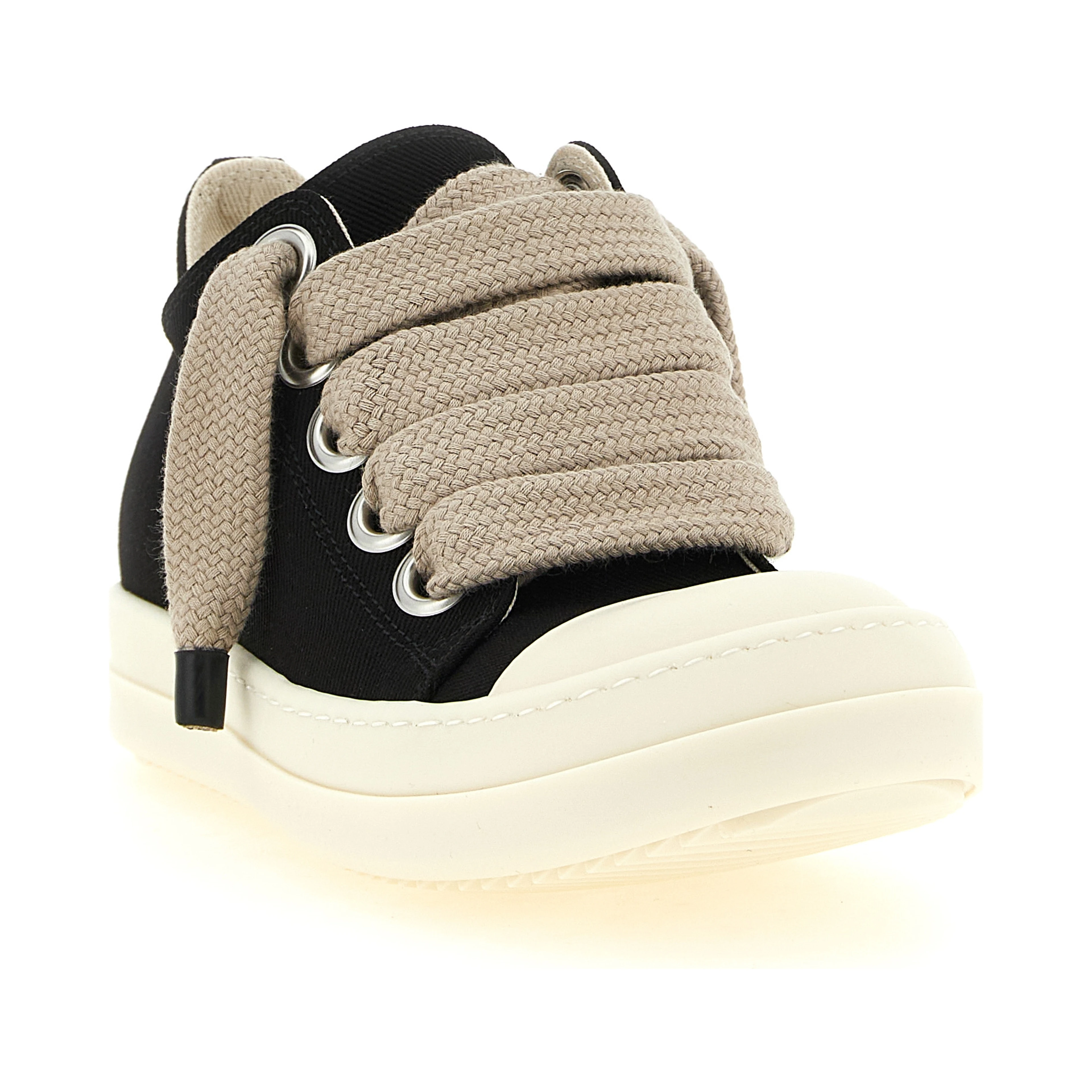Black Cotton Low Top Sneakers