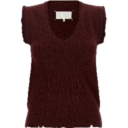 Bordeaux Virgin Wool Sleeveless Jacket