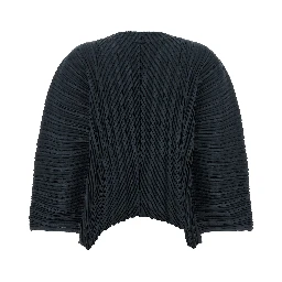 Black Polyester Cardigan