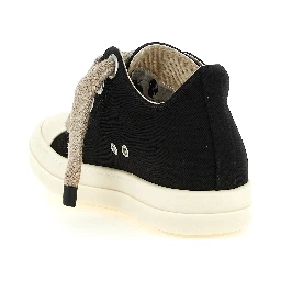 Black Cotton Low Top Sneakers
