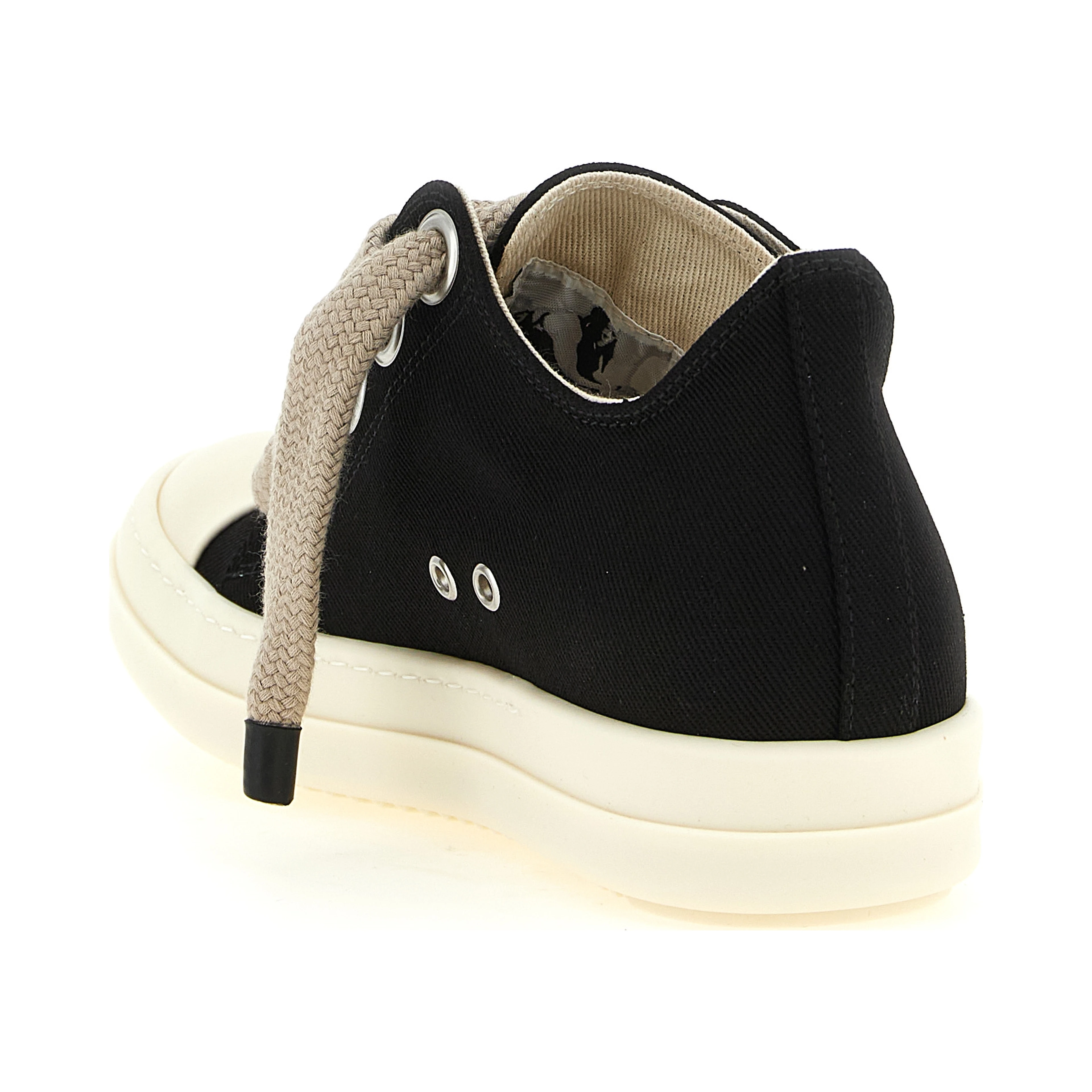 Black Cotton Low Top Sneakers