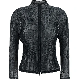 Black Polyester Cardigan