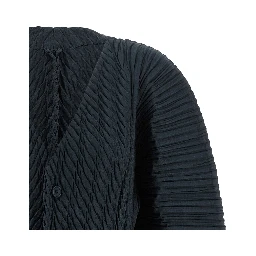 Black Polyester Cardigan