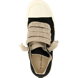 Black Cotton Low Top Sneakers