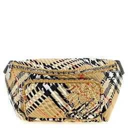 Beige Polyester Crossbody Bag