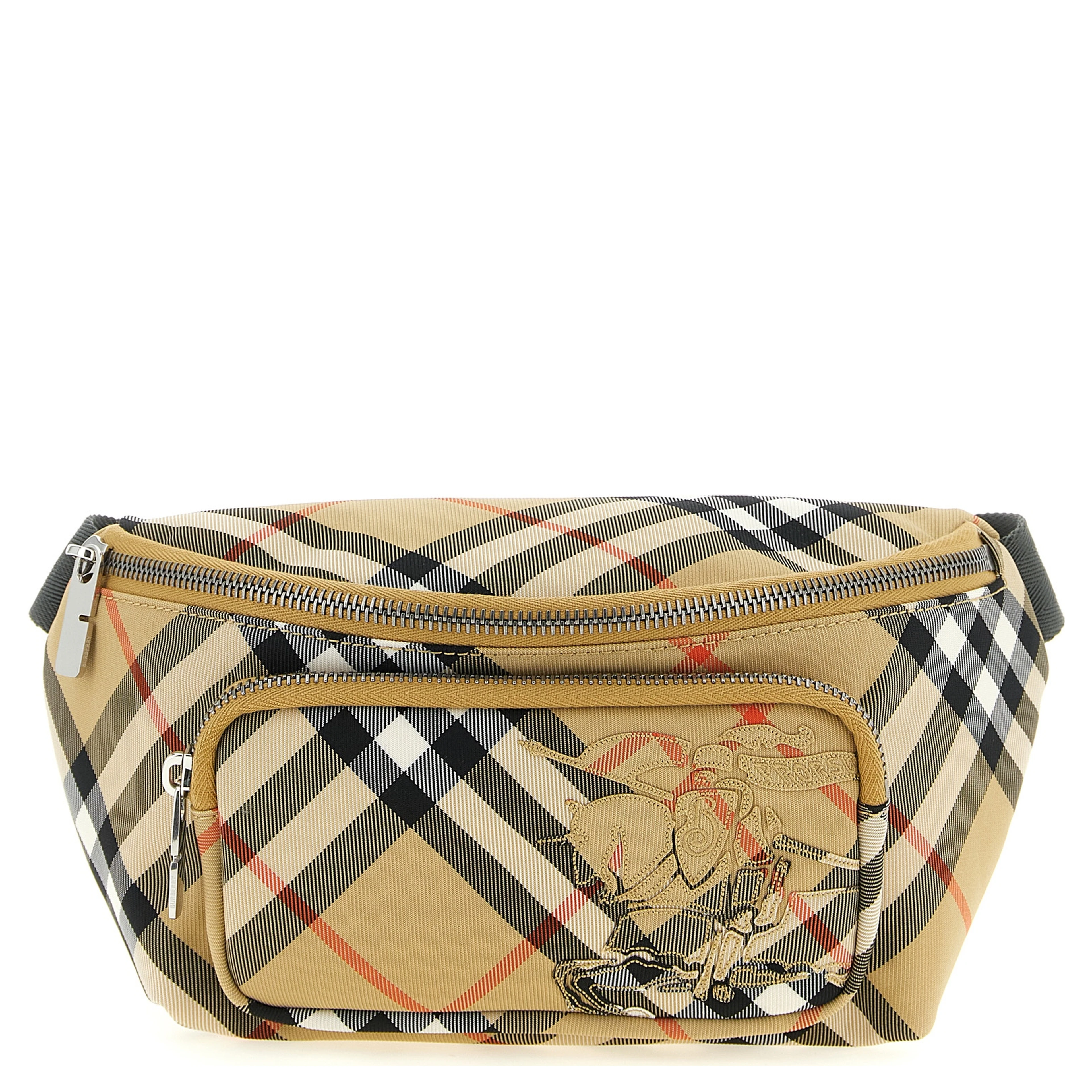 Beige Polyester Crossbody Bag