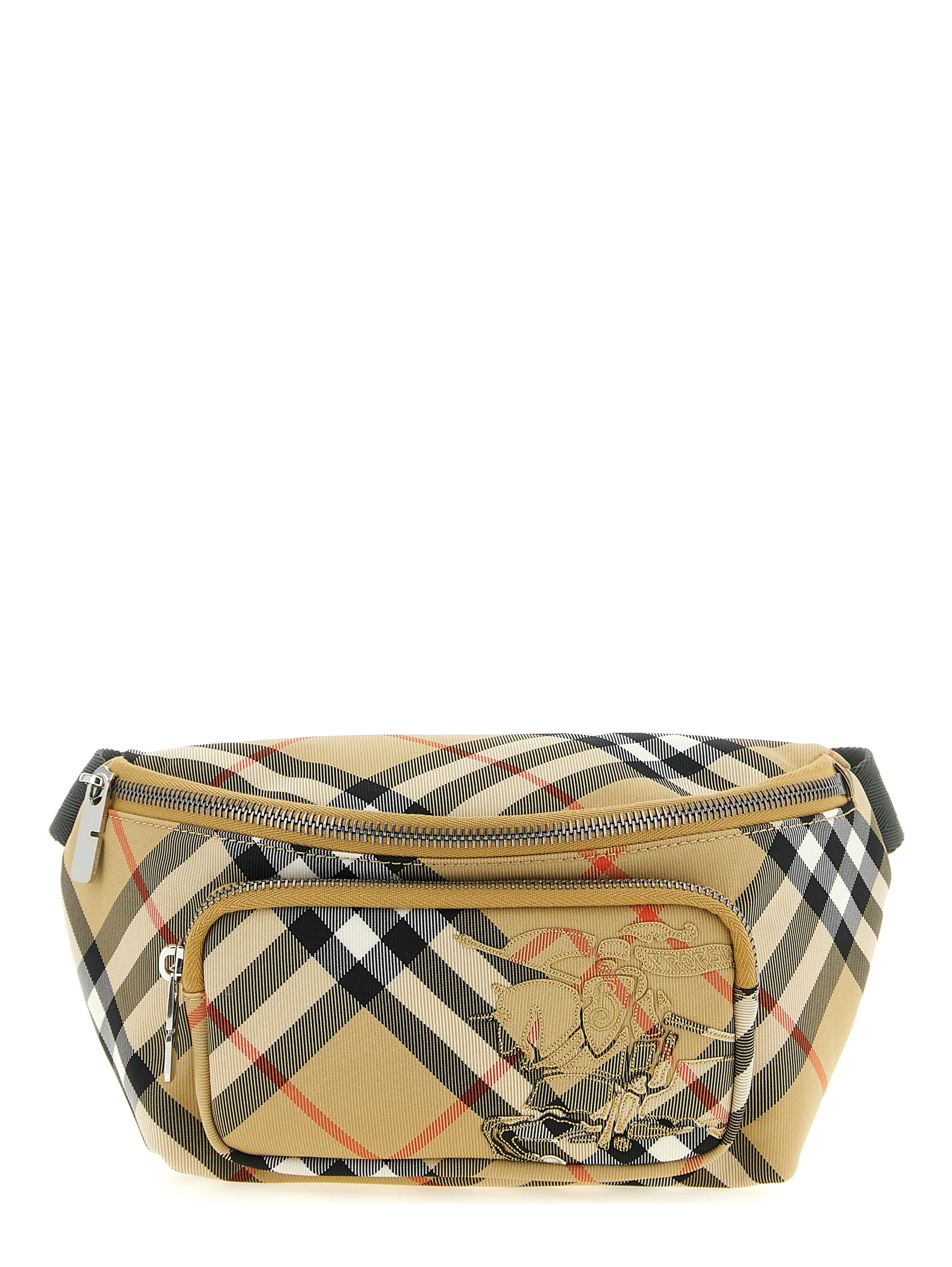 Beige Polyester Crossbody Bag